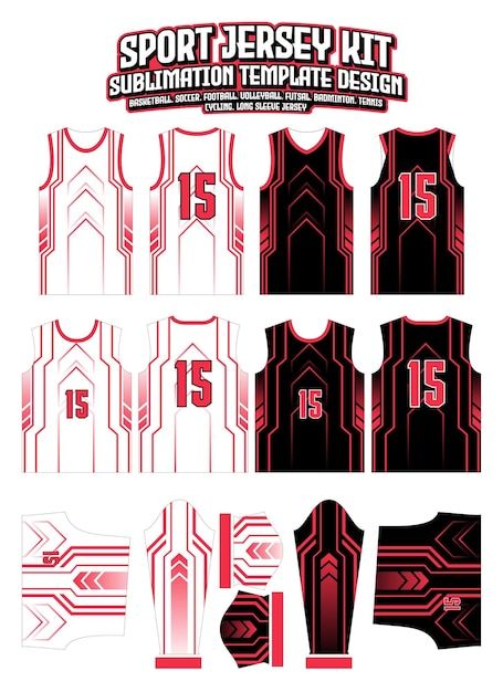 Sporty red gradient jersey design sports... | Premium Vector #Freepik #vector #t-shirt-template #sports-uniform #team-wear #sports-jersey Sports Uniform, Red Gradient, Pattern Template, Shirt Template, All Sports, Team Wear, Jersey Design, Vector Photo, Rick Owens