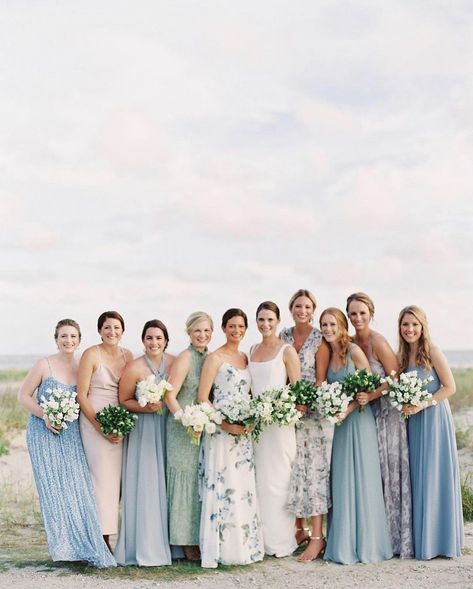 Mix Match Bridesmaid Dresses, Mix Match Bridesmaids, Summer Bridesmaid Dresses, Floral Bridesmaid Dresses, Wedding Party Outfits, Custom Bridesmaid Dress, Floral Bridesmaid, Mismatched Bridesmaid Dresses, Kiawah Island