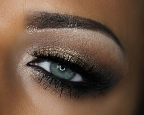 How To Achieve A Brown Smoky Eye #howto #tutorial Brown Eyeshadow Under Eye, Brown Smokey Eye With Winged Liner, Simple Brown Smokey Eye Tutorial, Smoky Under Eyeshadow, Brown Smokey Winged Eyeshadow, How To Apply Makeup, False Eyelashes, Smokey Eye, The Eye