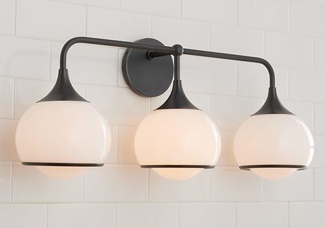 Bathroom Lighting | Bathroom Light Fixtures - Shades of Light Vintage Bathroom Lighting, Modern Contemporary Bathrooms, Contemporary Bathroom Lighting, Modern Bathroom Vanity Lighting, Modern Contemporary Bathroom, Modern Vanity Lighting, Vanity Light Bar, Retro Bathrooms, Contemporary Vanity