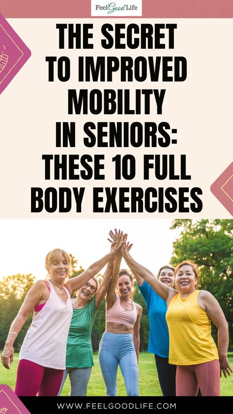 Enhance senior mobility with 10 exercises: chair yoga, water aerobics, resistance training, walking, and tai chi. Designed for safety and effectiveness, they improve strength, flexibility, and balance. Ideal for seniors seeking an active lifestyle. Begin these routines for better health. #SeniorMobility #ExerciseRoutine #ActiveSeniors #HealthWellness Resistance Training For Seniors, Exercises For Balance For Seniors, Seniors Workout, Chair Yoga Sequence, Full Body Mobility, Full Body Exercises, Mobility Workout, Shoulder Pain Exercises, How To Strengthen Knees