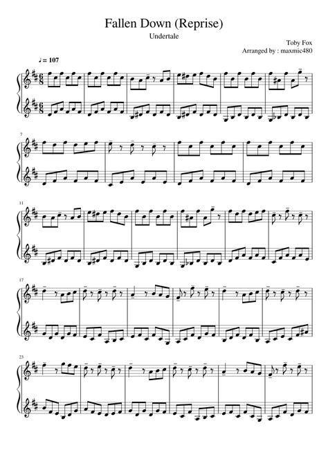 Fallen Down (Reprise) - Undertale - Easy Sheet music for Piano (Solo) | Musescore.com Easy Sheet Music For Piano, Pop Piano Sheet Music, Marimba Music, Undertale Music, Sheet Music With Letters, Piano Sheet Music Letters, Piano Music Easy, Music Puns, Piano Chords Chart