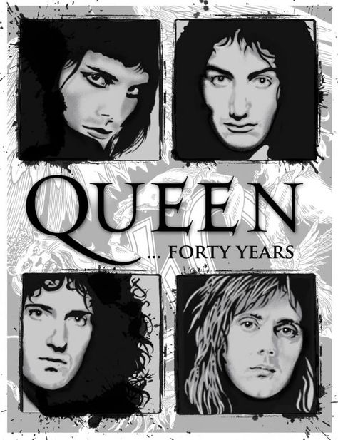 Here is another #Queen t shirt design, to celebrate their 40 year anniversary. This was done entirely digitally. #musictees  #RockTshirts Queen Picture, Queen T Shirt, Queen Rock Band, 40 Year Anniversary, Musician Art, Popular Bands, A Night At The Opera, Rock Rock, Queen Art