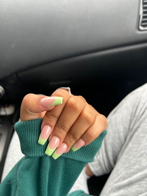 Green aesthetic
Nail design 
Nail art inspiration
Comfort Green French Tip Nails Coffin, Green French Tips, Green French Tip, Shape Nails, Green French, French Acrylic Nails, Coffin Shape, Coffin Shape Nails, French Tips