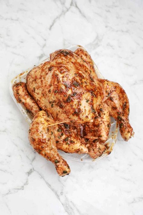 Whole Chicken Marinade For The Grill, Whole Chicken Marinade Recipes, Marinade For Whole Chicken, Roast Chicken Marinade, Whole Chicken Marinade, Baked Chicken Marinade, Goya Recipe, Chicken Wing Seasoning, Grilled Whole Chicken