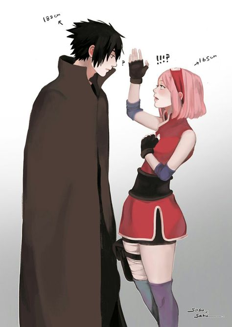 Height Difference Sasuke Sakura Sarada, Naruto Team 7, Sasuke Uchiha Sakura Haruno, Height Difference, Naruto Couples, Naruto Teams, Sasuke Sakura, Naruto Sasuke Sakura, Naruto Comic