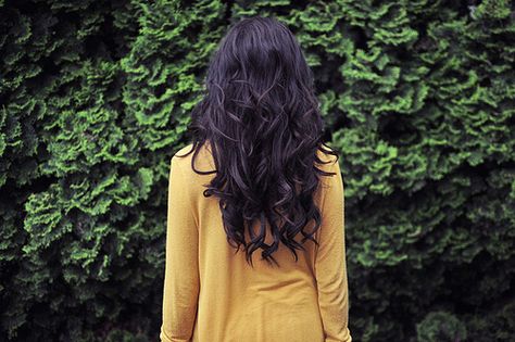 Dark violet curly hair hair hair color curly pretty hair hairstyle hair ideas beautiful hair violet hair cuts Wavy Hair Back View, Hair Back View, Black Wavy Hair, Hair Back, Long Black Hair, Long Wavy Hair, Back View, Hair Envy, Love Hair