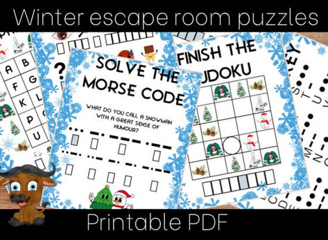 This printable winter escape room For kids includes 5 super fun puzzles with just the right amount of challenge! Puzzles can be completed in any order, Once all 5 puzzles are complete, tackle the last puzzle to solve the riddle! Perfect for family game night, Christmas party for kids, classroom activity or birthday party! This puzzle is an all inclusive with a general “winter” theme! Includes Morse code key and final answer keys! Your kids and students will LOVE this printable escape room! Christmas Puzzles For Kids, Winter Escape Room, Kids Christmas Party Games, Christmas Party For Kids, Christmas Puzzles, Room For Kids, Escape Room For Kids, Escape Room Puzzles, Christmas Scavenger Hunt