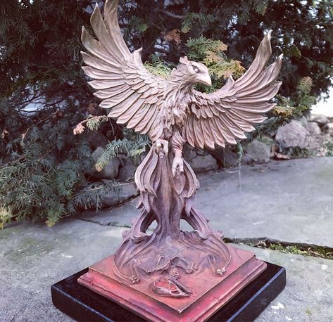 Phoenix Statue, Ice Sculptures, Metal Birds, Bird Sculpture, Bronze Metal, Life Size, Phoenix, Lion Sculpture, It Cast