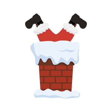 Santa In The Chimney, Snow White Christmas, Santa Claus Story, Santa Chimney, Santa Cartoon, Santa Claus Clipart, Rabbit Clipart, Night Background, Western Christmas