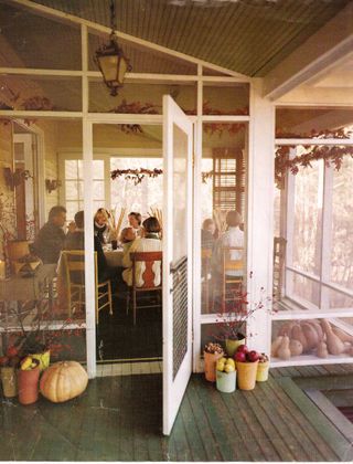 Open Porch, Screened Porches, Sweet November, Porch Living, Screen Room, Martha Stewart Living, Farmhouse Fall Decor, Home Porch, Sunrooms