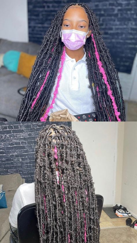 Birthday Braids, Fav Hairstyles, Pink And Black Hair, Soft Locs, Fire Hair, Lil Girl Hairstyles, Braiding Styles, Feed In Braids Hairstyles, Natural Hair Wigs