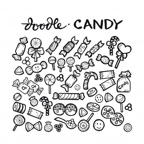 Candy Doodles Easy, Cute Candy Doodles, Small Candy Tattoo, Candy Theme Bullet Journal, Candy Bujo Theme, Candy Jar Drawing, Candy Tattoo Ideas Small, Candy Drawing Cute, Sweet Tattoos Candy