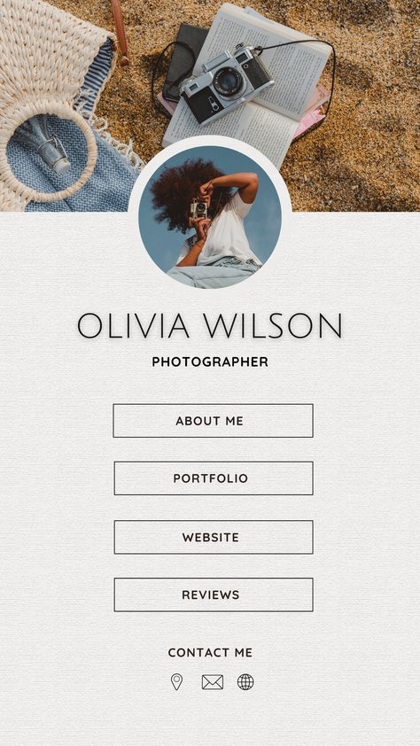 Beige Minimalist Photographer Link In Bio Instagram Story - Templates by Canva Photographer Bio Ideas, Photography Instagram Bio, Photographers Bio, Photo Collage Prints, Beige Minimalist, Bio Ideas, Resume Maker, Film Score, Photo Collage Maker