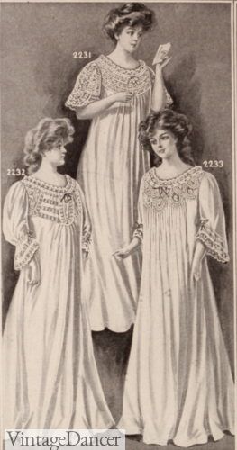 Edwardian Nightgown, Pink Silk Pajamas, Cotton Nightgowns, Edwardian Gowns, Nightgown Pattern, Tea Gown, Vintage Pajamas, 1910s Fashion, Cotton Nightgown