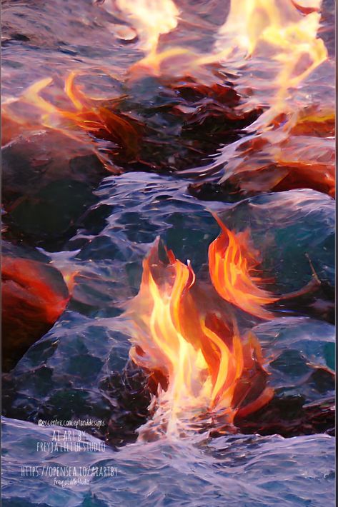 Fire And Water Relationship, Fire And Air, Ice And Fire Aesthetic, Fire And Ice Art, Fire And Ice Aesthetic, Fire And Water, Iced Earth, Ice Aesthetic, Ice Magic