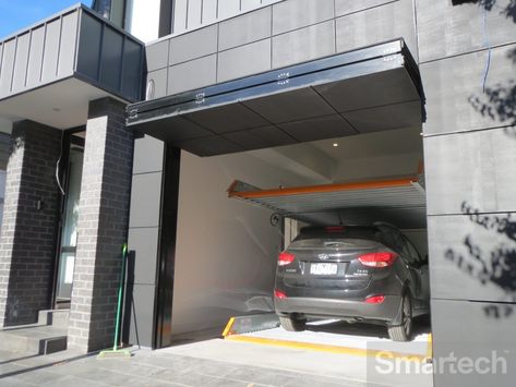 Folding Facade Garage Doors : Smartech Door Systems Folding Garage Doors, Folding Windows, Aluminum Doors, Aluminium Windows And Doors, Cladding Materials, Garage Service Door, Folding Walls, Garage Interior, Garage Makeover