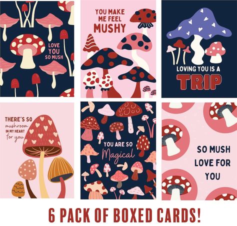 Mushroom Valentine, Mushroom Cards, Valentines Proposal, Valentine Card Box, Cute Mushroom, Valentines Day Cards, Erie Pa, Valentine Box, Valentine Card