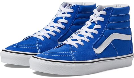 Vans Womens Suede Skate Trainers SK8 Hi Dazzling Blue Boots Blue High Top Vans, Classic Vans, Vans Blue, Blue Boots, Vans Style, Vans Sk8 Hi, Vans Shop, Sk8 Hi, Trainer Boots