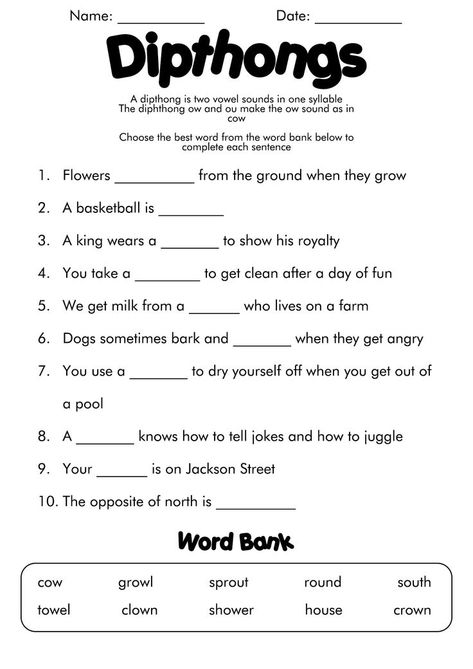 Dipthongs Worksheets, Diphthongs Worksheets, Digraph Worksheets, Vowel Teams Worksheets, Vowel Diphthongs, Spelling Homework, Digraphs Worksheets, Vowel Digraphs, Vowel Worksheets