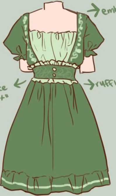 Summer Dress Drawing, Art Outfits, Cottagecore Outfits, Fashion Design Patterns, Clothing Design Sketches, Modest Dresses Casual, Drawing Anime Clothes, Dress Design Sketches, Dress Drawing