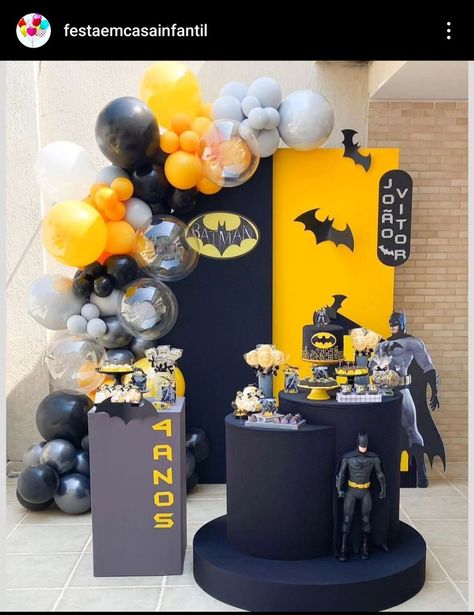 Batman Theme, Baby Batman, Batman Birthday Party, Batman Party, Batman Birthday, Pool Birthday Party, Mini Table, Superhero Party, Third Birthday