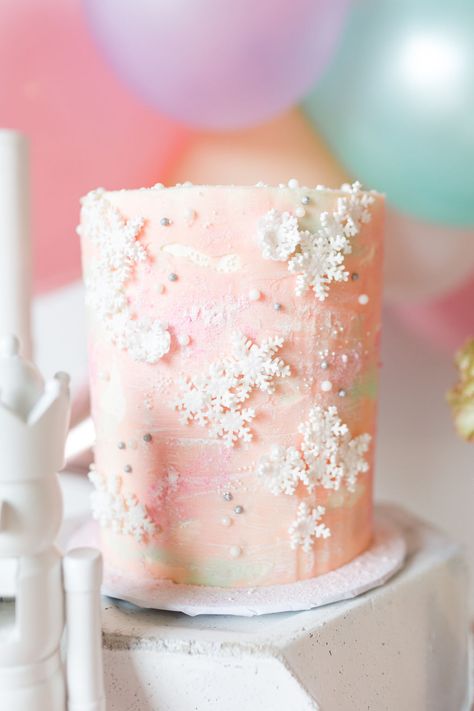 Nutcracker Smash Cake, Sugar Plum Fairy Baby Shower Theme, Sugar Plum Birthday Party, Sugar Plum Baby Shower Ideas, Sugarplum Fairy Party, Winter Fairy Birthday Party Ideas, Sugarplum Fairy Birthday Party, Nutcracker 1st Birthday Party Girl, Nutcracker Cake Ideas