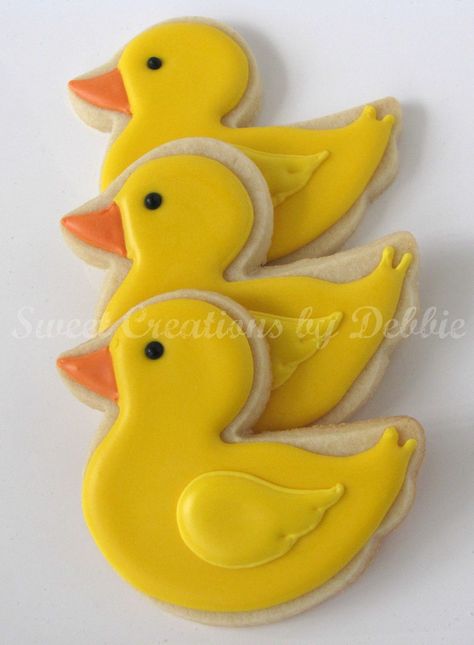 Duck Cookies, Biscuit Decoration, Easter Sugar Cookies, Sugar Cookie Royal Icing, Rubber Duckies, Shower Desserts, Spring Cookies, Crunchy Cookies, Baby Cookies