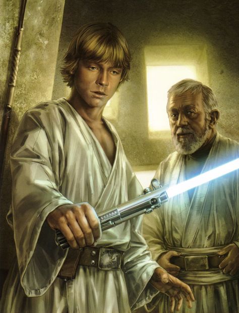 Luke Skywalker and Ben Kenobi Quinlan Vos, Mara Jade, Star Wars Film, Star Wars Artwork, Star Wars Fan Art, Star Wars Images, Star Wars Pictures, Star Wars Jedi, Obi Wan Kenobi