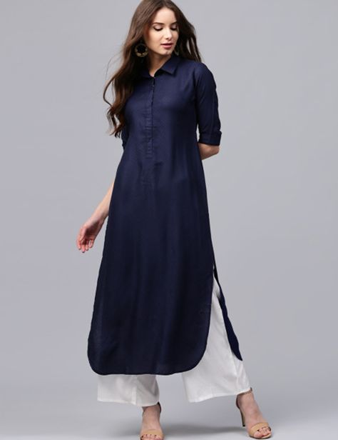 Plain Kurti Designs, डिजाइनर कपड़े, Simple Kurta Designs, Designer Kurti Patterns, Simple Kurti Designs, Pakistani Fashion Casual, Kurti Designs Latest, Long Kurti Designs, Kurta Neck Design