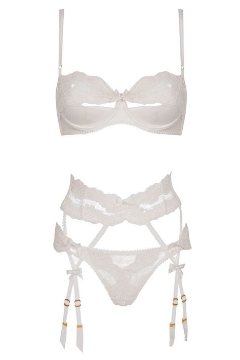 Bridal Lingerie. Pretty Bras, Lingerie Party, White Lingerie, Pretty Lingerie, Dolce E Gabbana, Bridal Lingerie, Luxury Lingerie, Agent Provocateur, Bra And Panty Sets