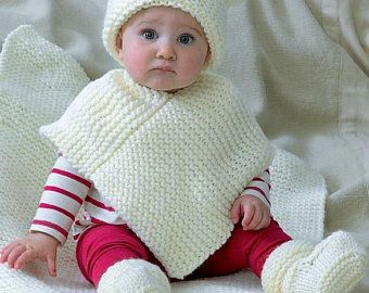 Baby poncho pattern | Etsy Poncho Knitting, Easy Knit Hat, Crochet Baby Poncho, Girls Poncho, Baby Poncho, Poncho Knitting Patterns, Kids Poncho, Chunky Knitting Patterns, Chunky Knitting