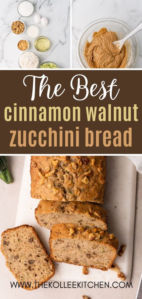 Zucchini Walnut Bread Recipes, Zucchini Bread With Walnuts Recipe, Zucchini Nut Bread Recipe, Peach Zucchini Bread, Zucchini Walnut Bread, Zucchini Nut Bread, Cinnamon Zucchini Bread, Fall Canning, Peach Cobbler Muffins