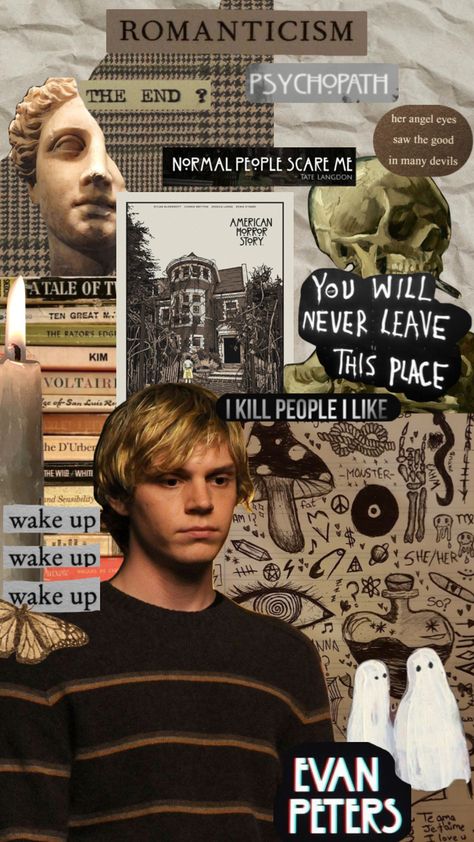 #tate #tatelangdon Tate Langdon Wallpapers, Tate Ahs, Shuffle Aesthetic, Peter Evans, I Kill People, Tate And Violet, Peter Maximoff, Cow Print Wallpaper, Tate Langdon