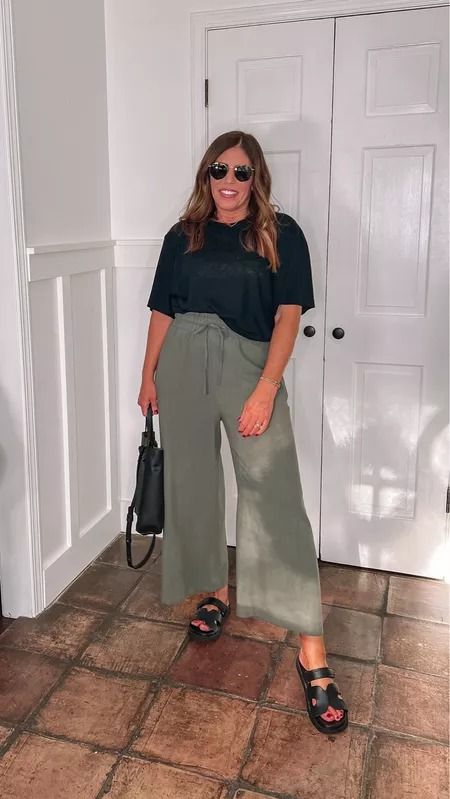 The Colette Cropped Wide-Leg Pants … curated on LTK Cropped Wide Leg Pants Outfit, Wide Leg Pants Outfit, Leg Pants Outfit, Cropped Wide Leg Pants, Summer Work Outfits, Linen Style, Perfect Jeans, High Rise Shorts, Short Sleeve Button Up