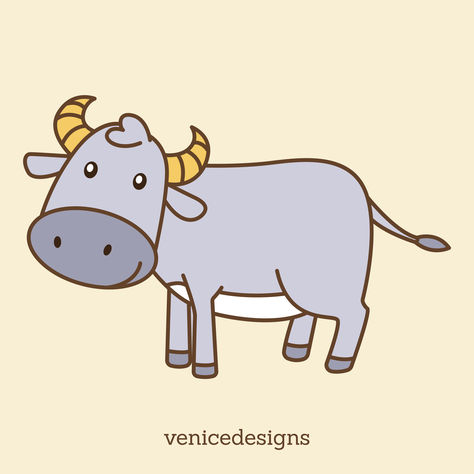 Cute Carabao Animal Vector Icon Filipino Clipart, Carabao Cartoon, Carabao Clipart, Cute Animal Vector, Buffalo Animal, Animal Vector, Graphic Design Elements, Graphics Design, Flat Design