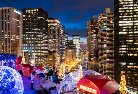 22 Best Things To Do For Christmas In Chicago This Year (2023) Chicago For Christmas, Chicago During Christmas, Chicago Christmas Things To Do, Chicago Night Life, Living In Chicago, Chicago Christmas Aesthetic, Downtown Chicago At Night, Chicago At Christmas, London House Chicago