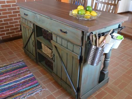 First Build - Farmhouse Kitchen Island Kitchen Island With Barn Doors, Island Farmhouse, Kitchen Island Plans, Rustic Kitchen Island, Rustic Kitchen Cabinets, Island Bar, Farmhouse Kitchen Island, Diy Kitchen Island, Primitive Kitchen