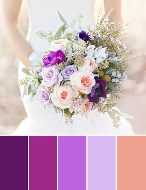 fall wedding bouquet flower ideas with shades of purple colors for 2014 #elegantweddinginvites Purple Spring Wedding Flowers, Peach Pink Purple Wedding Flowers, Wedding Flower Arrangements Fall, Fall Flower Wedding Bouquets, Purple Bouquet, Bouquets, Fall Wedding Bouquets, Fall Wedding Flowers, Wedding Flower Arrangements