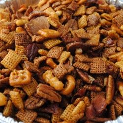 Bourbon Bacon Chex Mix Bacon Bourbon Pecan Brittle, Bourbon And Bacon Recipes, Bourbon And Bacon Party, Bourbon Tasting Party Food Snacks, Bourbon Bacon Brittle Recipe, Bourbon Tasting Appetizers, Bourbon Bacon Chex Mix Recipes, Snacks For Bourbon Tasting, Food That Pairs With Bourbon