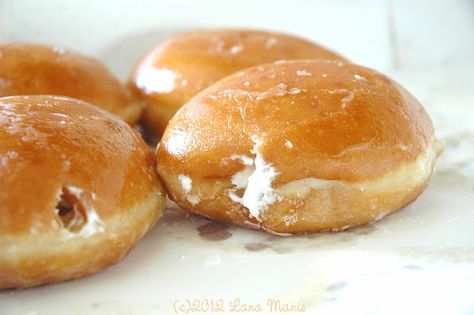 Krispy Kreme Cream Filling Recipe, Doughnut Cream Filling Recipe, Cream Filled Donut Recipe, Doughnut Filling Recipe, Filled Donut Recipe, Krispy Kreme Copycat Recipe, Cream Donut Recipe, Healthy Pizza Toppings, Cream Filling Recipe