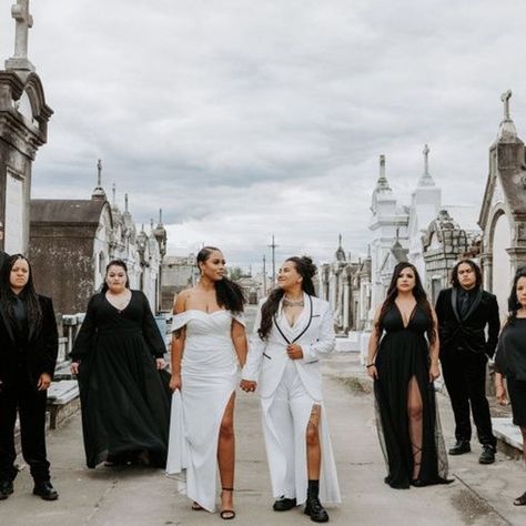 Gothic New Orleans, Engagement Videography, Lgbt Wedding Photography, New Orleans Halloween, Black Bridesmaids Dresses, Lesbian Wedding Photography, Gay Wedding Photos, Queer Weddings, Amazing Wedding Photography