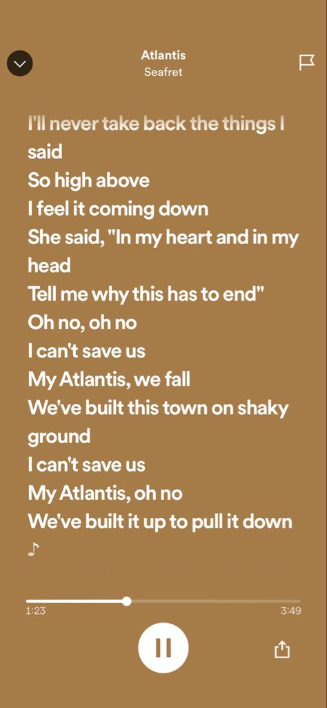 My Atlantis I Can Save Us My Atlantis, Atlantis Song Lyrics, Atlantis Song, Atlantis Lyrics, My Atlantis, Phone Wallpaper For Men, I Hate You, Kids Songs, Take Back