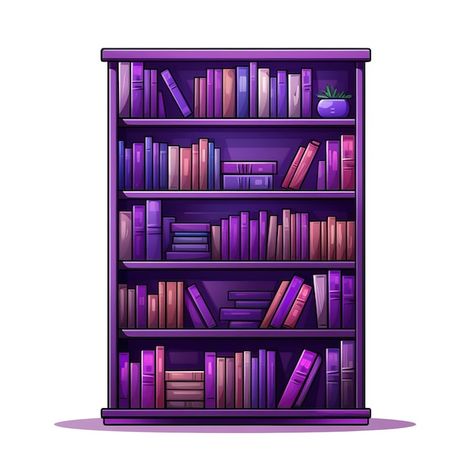 Color Bookshelf, Bookshelf White, Cartoon Background, Iconic Photos, Vector Photo, Purple Color, Graphic Resources, White Background, Vector Images