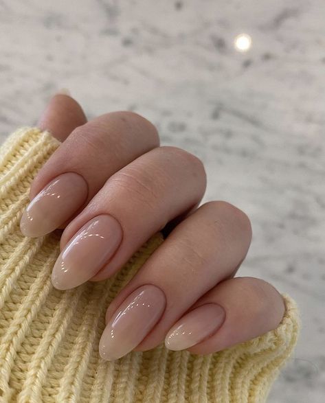 Sheer Acrylic Nails, Sheer Nude Nails, Dark Nude Nails, Nude Nail Designs, Casual Nails, Blush Nails, Cream Nails, Beautiful Nail Designs, Neutral Nails