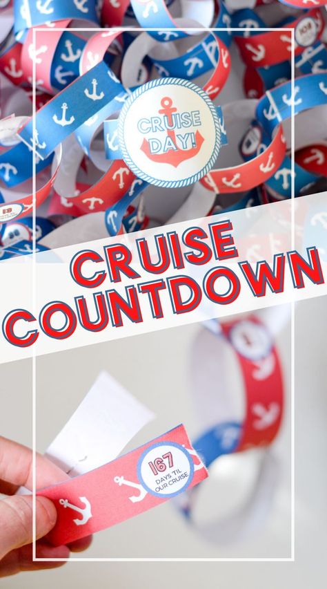 If you've got a cruise booked, this is the post for you! Use this printable to create a paper chain for your cruise countdown! Cruise Countdown Printable, Cruise Countdown, Countdown For Kids, Cruise Life, Paper Chain, Paper Chains, Royal Caribbean Cruise, Caribbean Cruise, Royal Caribbean