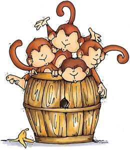 a barrel of monkeys Whipper Snapper Designs, Inkscape Tutorials, Barrel Of Monkeys, Monkey Art, Animal Doodles, Cute Clipart, Art Clipart, Childrens Art, Watercolor Cards