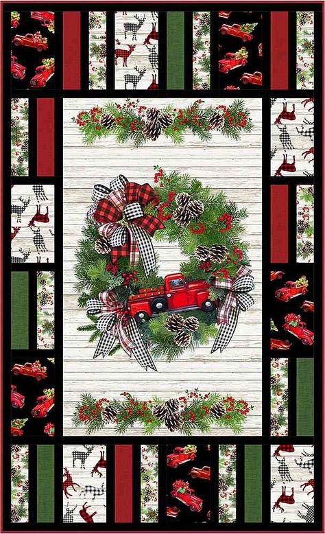 Colchas Quilting, Christmas Quilting Projects, Christmas Quilt Blocks, Panel Quilt Patterns, Quilt Borders, Fabric Panel Quilts, Christmas Quilt Patterns, Timeless Treasures Fabric, Country Quilts