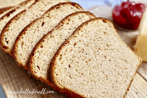 Kamut Sourdough Sandwich Bread Kamut Sourdough, Honey Whole Wheat Bread, Peach Freezer Jam, Sourdough Bread Sandwiches, Wheat Bread Recipe, Bread Sourdough, Slow Cooker Ham, Sourdough Sandwich, Bread Soft