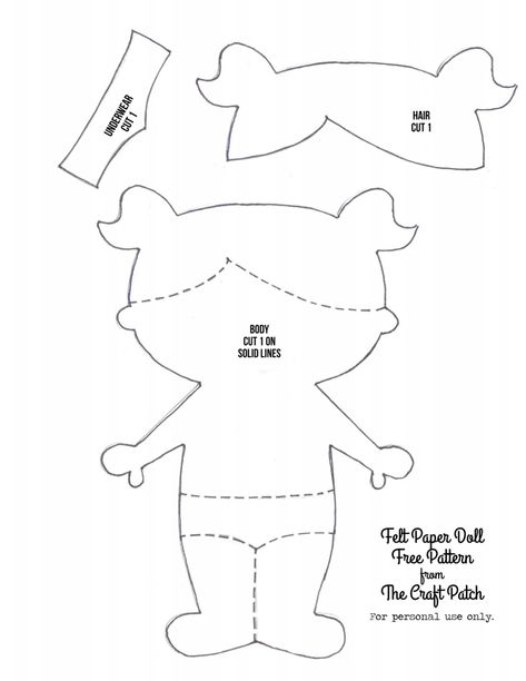 felt paper doll free pattern.pdf - Google Drive Felt Doll Tutorial, Felt Doll Pattern, Doll Template, Scrap Projects, Felt Doll Patterns, Quiet Book Templates, Felt Sewing, Diy Quiet Books, Baby Quiet Book